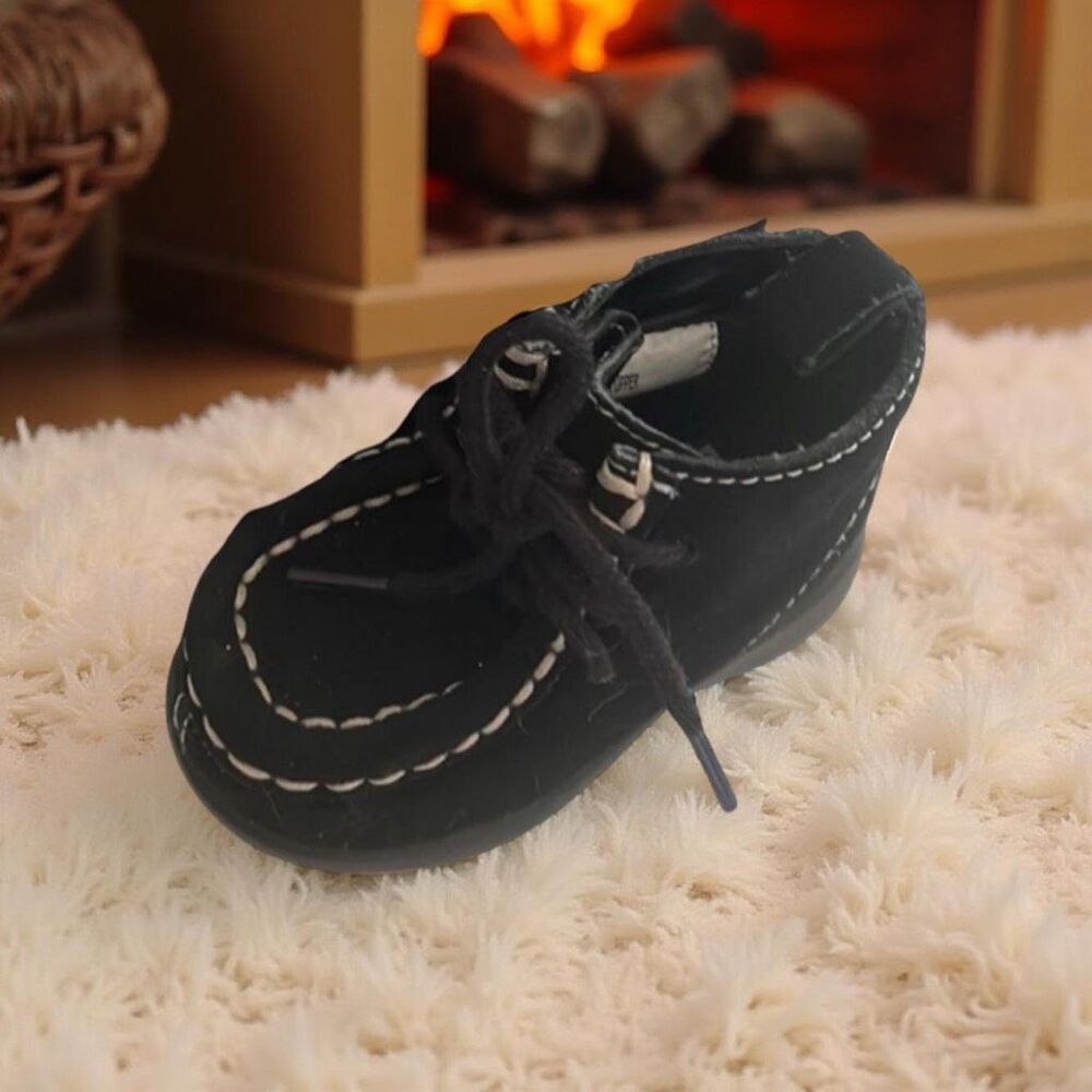 Infant Gymboree Faux Suede Danny Black Dress Shoes Size 4